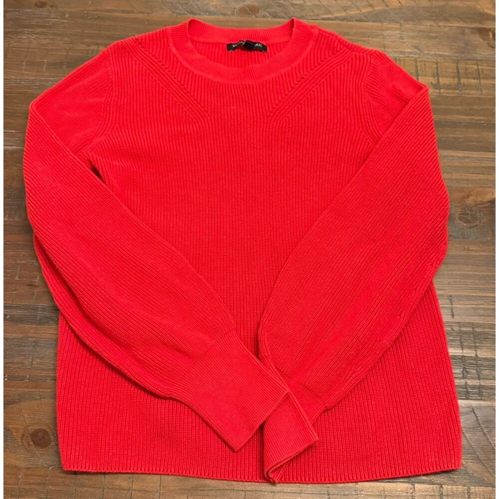 Banana Republic Women’s Ribbed Sweater Red Medium Crewneck Pullover Knit